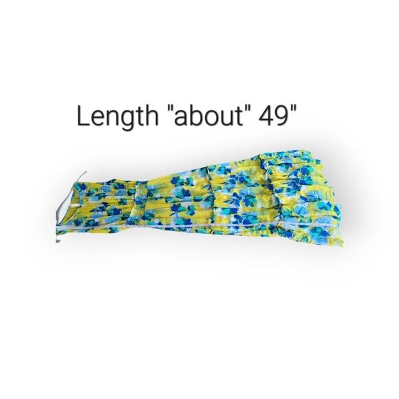 XS Draper James Clip-Dot Tiered Maxi Dress in Yellow/Blue - Picture 6 of 10